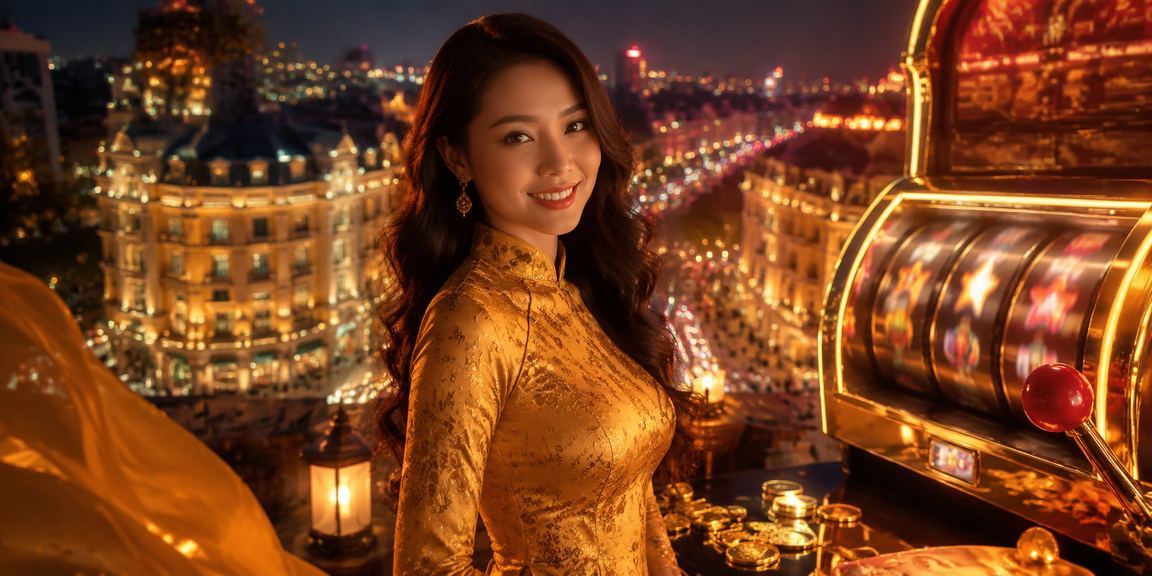 Phụ nữ Hà Nội mặc áo dài trải nghiệm trò chơi và cá cược trực tuyến